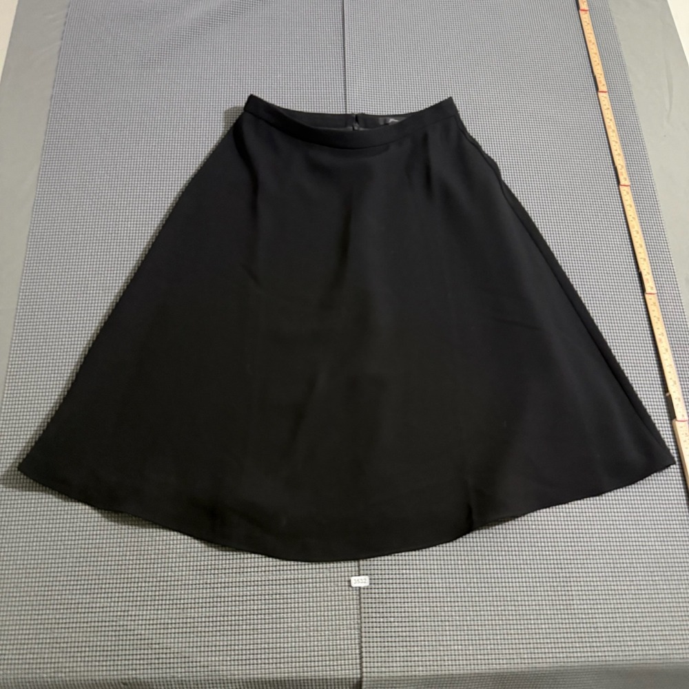J.Crew Womens Black A-Line Skirt Size 6 Solid Back Zip Lined Classic